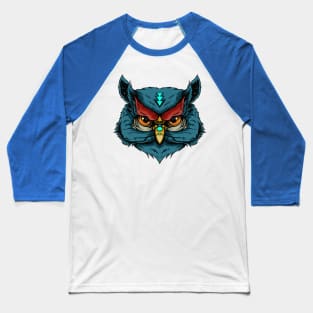 blue owl head illustration Baseball T-Shirt